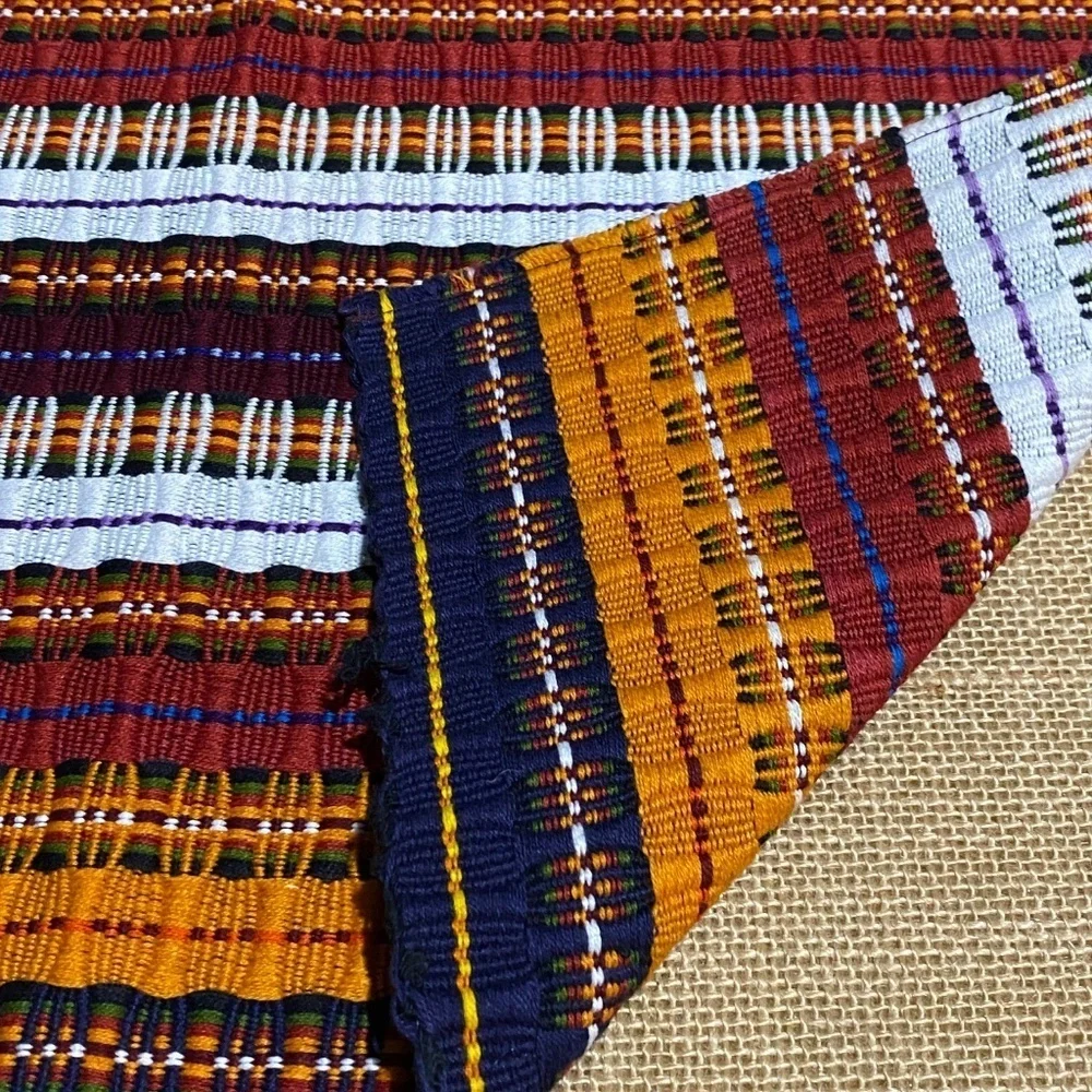 Unbranded Placemats Woven Cotton Set Of 5 Yellow striped Guatemala